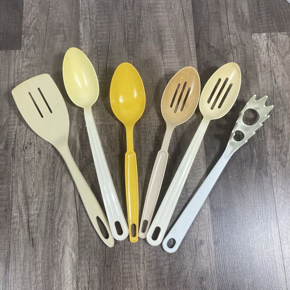 6 pc Vintage Nylon Plastic Kitchen Utensils Mixed Lot Echo Ensar Tailor Made USA